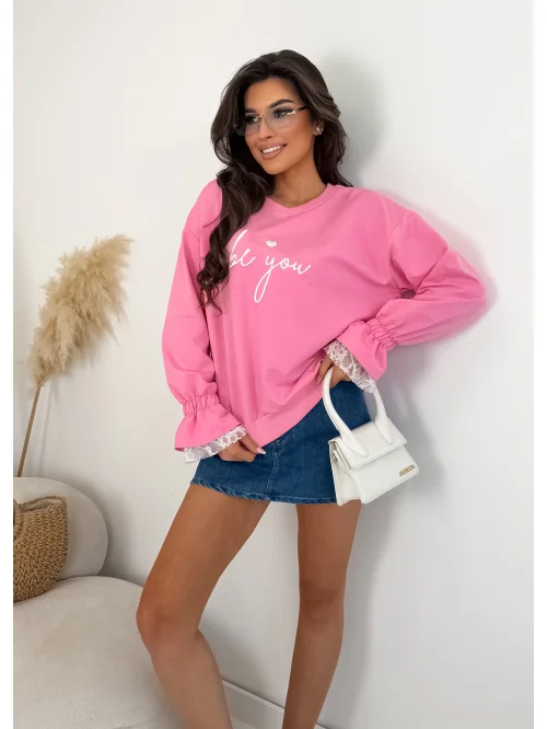 Bluza damska Be You z koronką i ozdobnym rękawem